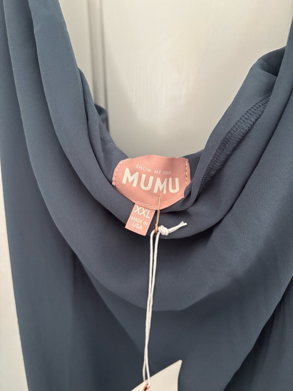 Show Me Your MuMu Cowl Neck Slip Midi Dress in Slate Blue - Picture 2 of 5